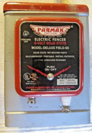 Vintage Parmak Deluxe Field - Ss 6 Volt Electric Fence Charger,  Nos