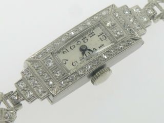 Vintage Ladies Platinum And Diamond Catena Watch.  77 Cttw (estate Jewelry)
