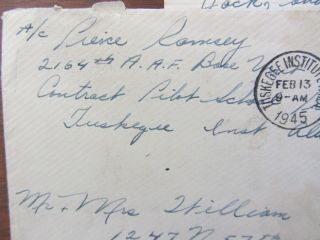 WWII letter,  famous B - 25 TUSKEGEE AIRMAN,  AFRICAN AMERICAN,  WW2,  ALS 4