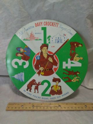Vintage All American Davey Crockett Target Game.  Tin Target.  Apr.  9.  3 " Round