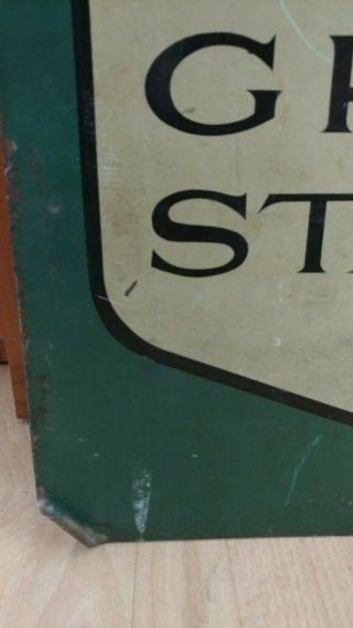 Double Sided Sign S&H Green Stamps Antique Vintage Metal Stamps Collectible Rare 5