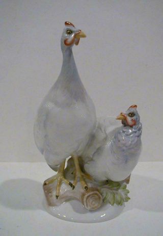 Rare Vintage Rosenthal Guinea Fowl Bird Figurine By Ottmar Obermaier 205