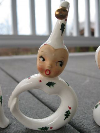 Vintage Christmas Pixie Elf Elves Noel Candle Holt Howard Ornaments Holly B6130 6