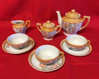 Vintage Mid/century Child’s Lusterware Tea Set - Made In Occupied Japan 1945 - 1952