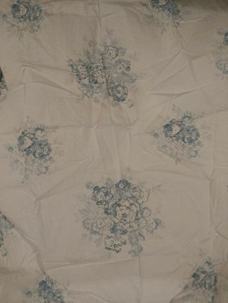 Vtg Ralph Lauren Brookdale Catalina Blue Floral Queen Sheet Set & 2 Pillowcases 3