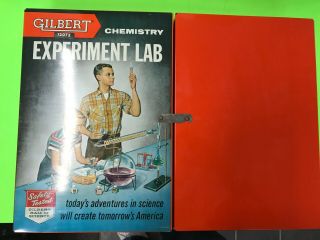 Vintage Gilbert chemistry set lab 12072 in metal box box looks 2