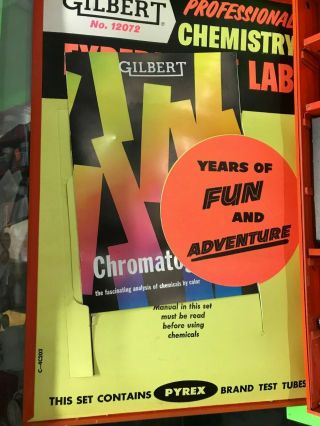 Vintage Gilbert chemistry set lab 12072 in metal box box looks 9