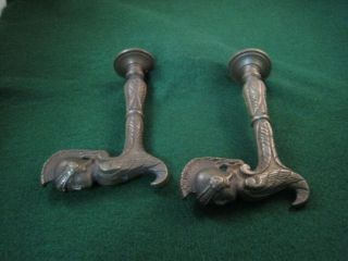 Vintage Solid Brass Cabinet Handles Roman Heads 4 Inches Long Threaded Holes