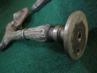 vintage solid brass cabinet handles roman heads 4 inches long threaded holes 5