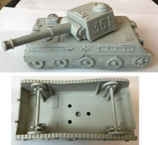 Vintage Marx Play Set Light Gray German Wwii Army Tank Vg