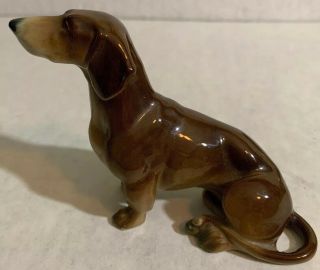 Metzler Ortloff Dachshund Porcelain Figurine Vintage Dog Figurine Germany