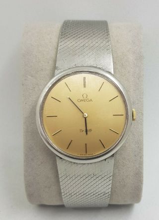 Vintage Omega De Ville Mens Swiss Made Watch Cal 620 Ref 111.  0143 Gold Dial 35mm