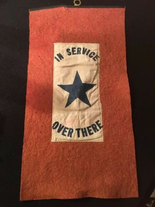 In Service Over There Window Flag Military Family Wwii.  Us