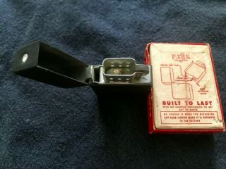 Vintage WW2 Military Black Crackle PARK SHERMAN Lighter NIB WWII 4 - Barrel Hinge 2