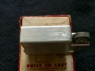 Vintage WW2 Military Black Crackle PARK SHERMAN Lighter NIB WWII 4 - Barrel Hinge 4