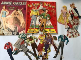 Roy Roger Dale Evans Cut - Out Dolls 1957 Whitman Annie Oakley Blondie