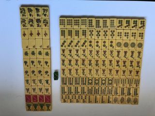 Vintage Bakelite Mah Jongg Mahjong Set 152 Tiles & Dice