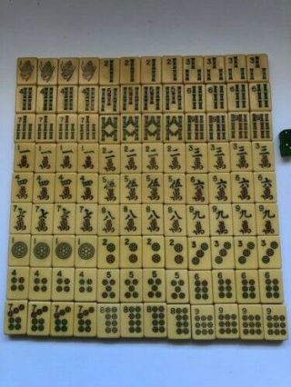 Vintage Bakelite Mah Jongg MahJong Set 152 Tiles & Dice 2
