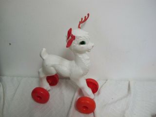 Empire Blow Mold Pull Toy Reindeer Vintage