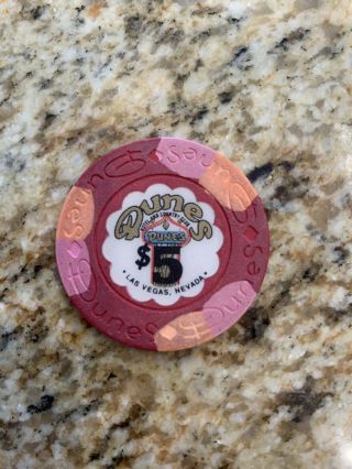Vintage Dunes Las Vegas Closed Casino $5 Poker Chip