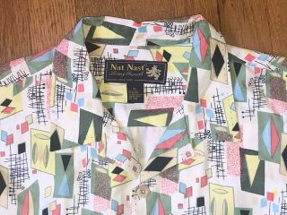 Nat Nast XL Vintage 1946 Limited Edition Button Down Silk Shirt MCM Jetsons 5