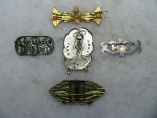 Vintage Antique Metal Brooch Pin Hair Barrettes Floral Mystic Spratling 3