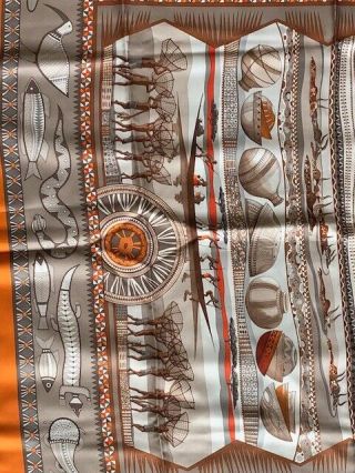 Hermes silk scarf VIE DU FLEUVE in browns 3