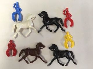 Vintage 1960 ' s Ajax Plastics Cowboys and Indians on Horses (Factory case of 24) 2