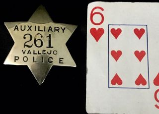 Vintage Late 1930’s Vallejo California Badge - Hallmarked Patrick & Co. 3