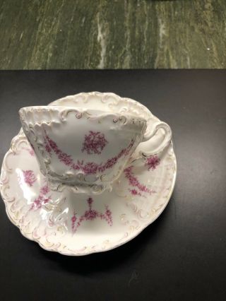 Antique C.  T.  German Tea Cup & Saucer Numbered