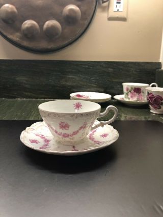 Antique C.  T.  German tea cup & saucer Numbered 2