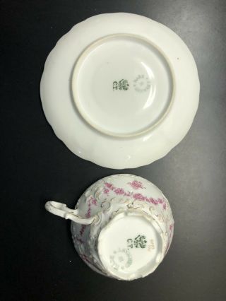 Antique C.  T.  German tea cup & saucer Numbered 4