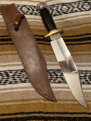 Vintage Steve Voorhis Custom Handmade Survival Hunting Bowie Knife With Sheath
