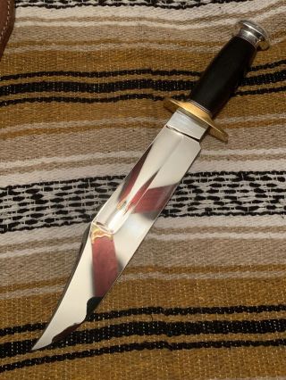 Vintage Steve Voorhis Custom Handmade Survival Hunting Bowie Knife With Sheath 3