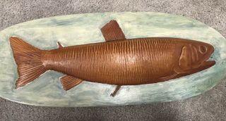 Hand Carved Wooden Fish Folk Art