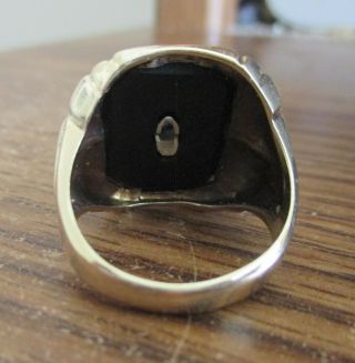 Antique Vintage Mens Art Deco Black Onyx 10k Solid Gold Ring 8 - 9 Grams 4