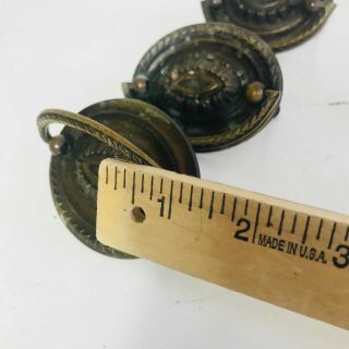 Vintage Large Figural Brass Ring Drawer Pull Brass Knob Oval 4