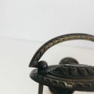 Vintage Large Figural Brass Ring Drawer Pull Brass Knob Oval 5
