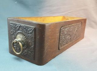 Antique Sewing Machine Cabinet Drawer Carved Wooden Utilty Box
