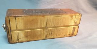 Antique Sewing Machine Cabinet Drawer Carved Wooden Utilty Box 4