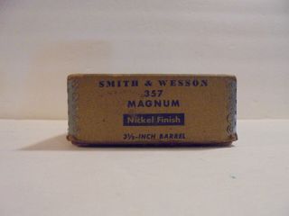 Vintage Smith&Wesson.  357 Mag.  Nickel Finish Cardboard Gun Box (Case) 2