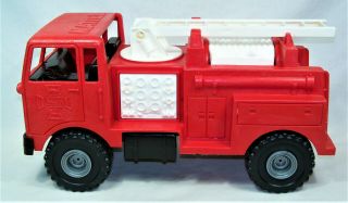 1979 Mattel Tuff Stuff Red Fire Fighter Ladder Truck Vintage Childrens Toy