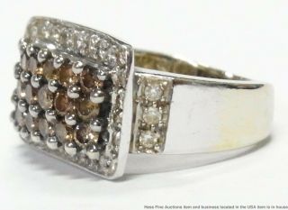 1.  50ctw White Diamond Natural Fancy Cognac 18k Gold Ring Ladies Vintage Fashion 2