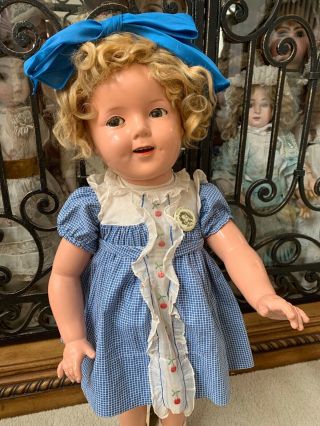 RARE Large Vintage 1930 ' s Ideal Shirley Temple Composition Flirty Eye Doll 3