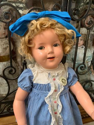 RARE Large Vintage 1930 ' s Ideal Shirley Temple Composition Flirty Eye Doll 4
