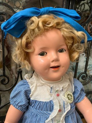 RARE Large Vintage 1930 ' s Ideal Shirley Temple Composition Flirty Eye Doll 5