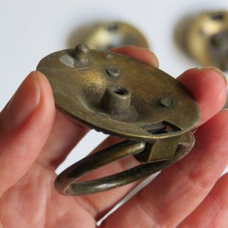 Vintage Antique BRASS DRAWER HANDLE PULL Round Reclaimed Salvaged 6 Available 3