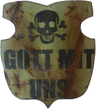 Germany Shield For German Knight God With Us Skull With Bones Gott Mit Uns Trenc