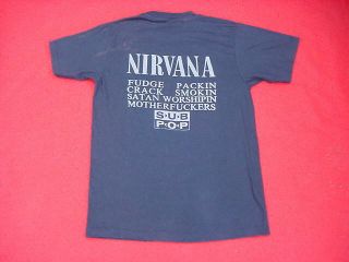 Rare Vintage 1989 Nirvana Sub Pop Bleach Shirt Promo Concert Tour