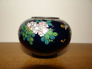 Antique Japanese Meiji Cloisonne Tripod Vase Pot